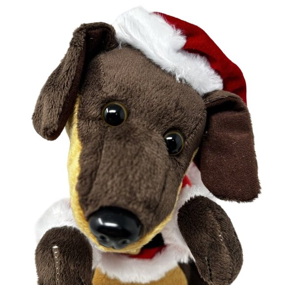 Christmas Dachshund Plush Toy Santa Claus Hat Jacket NOT WORKING - Picture 5 of 8